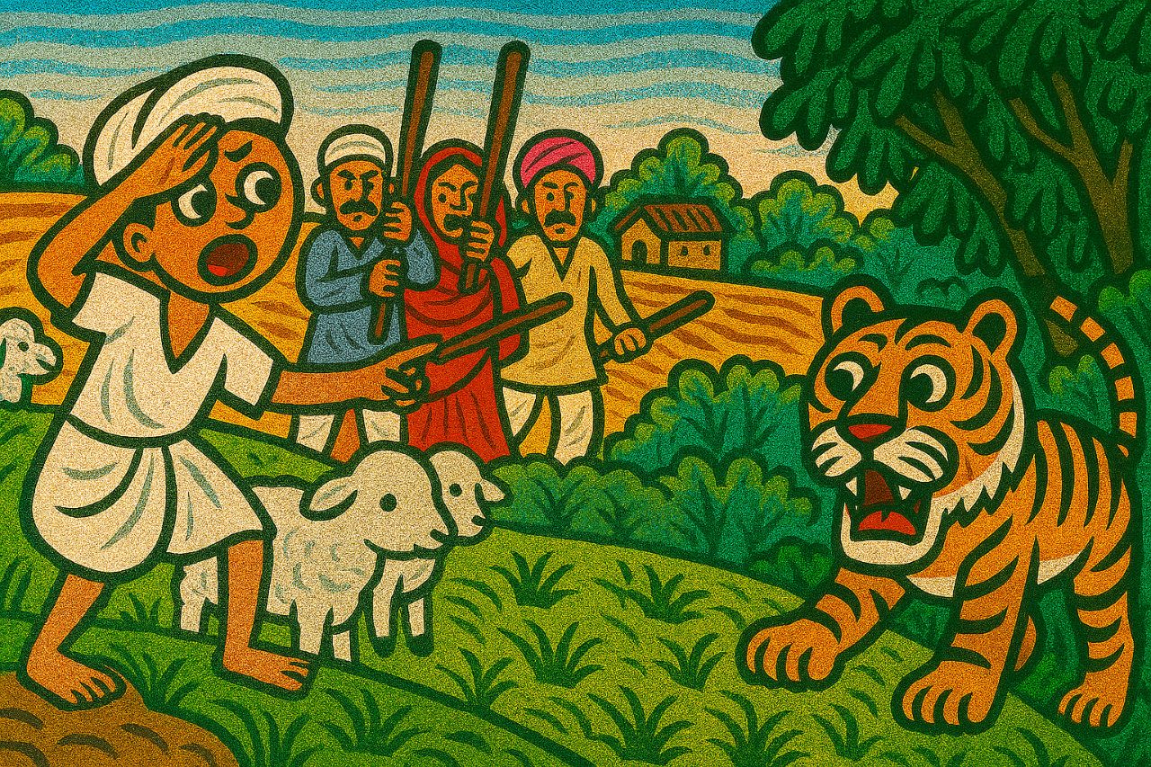 વાઘ આવ્યો રે વાઘ આવ્યો- ગુજરાતી બાળવાર્તાઓ – Gujarati Balvartao