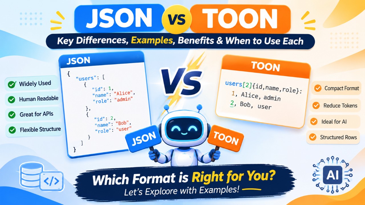 JSON vs TOON: Key Differences, Examples, Benefits & When to Use Each